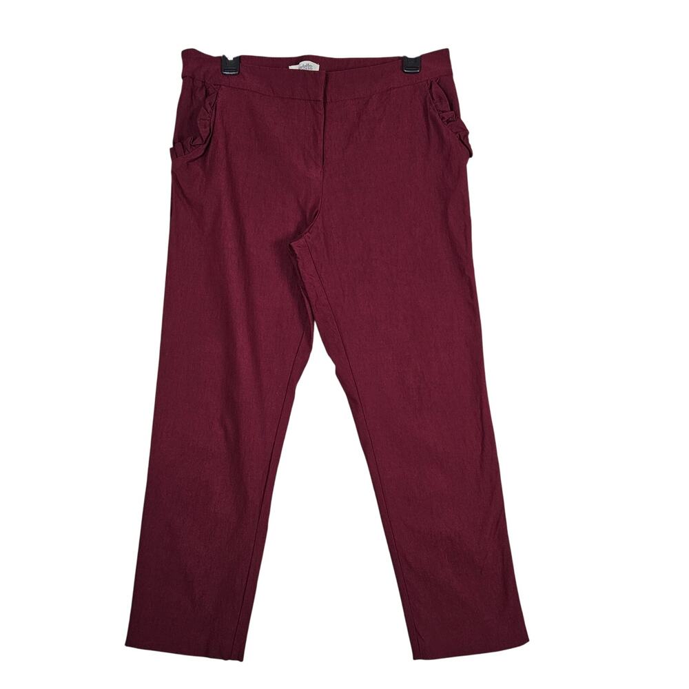 Charlotte Russe Pants Women XL Burgundy Straight Leg Stretch Career Workwear